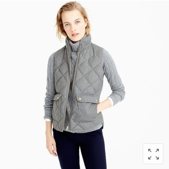 J. Crew | Jackets & Coats | J Crew Excursion Quilted Down Vest In Gray ...